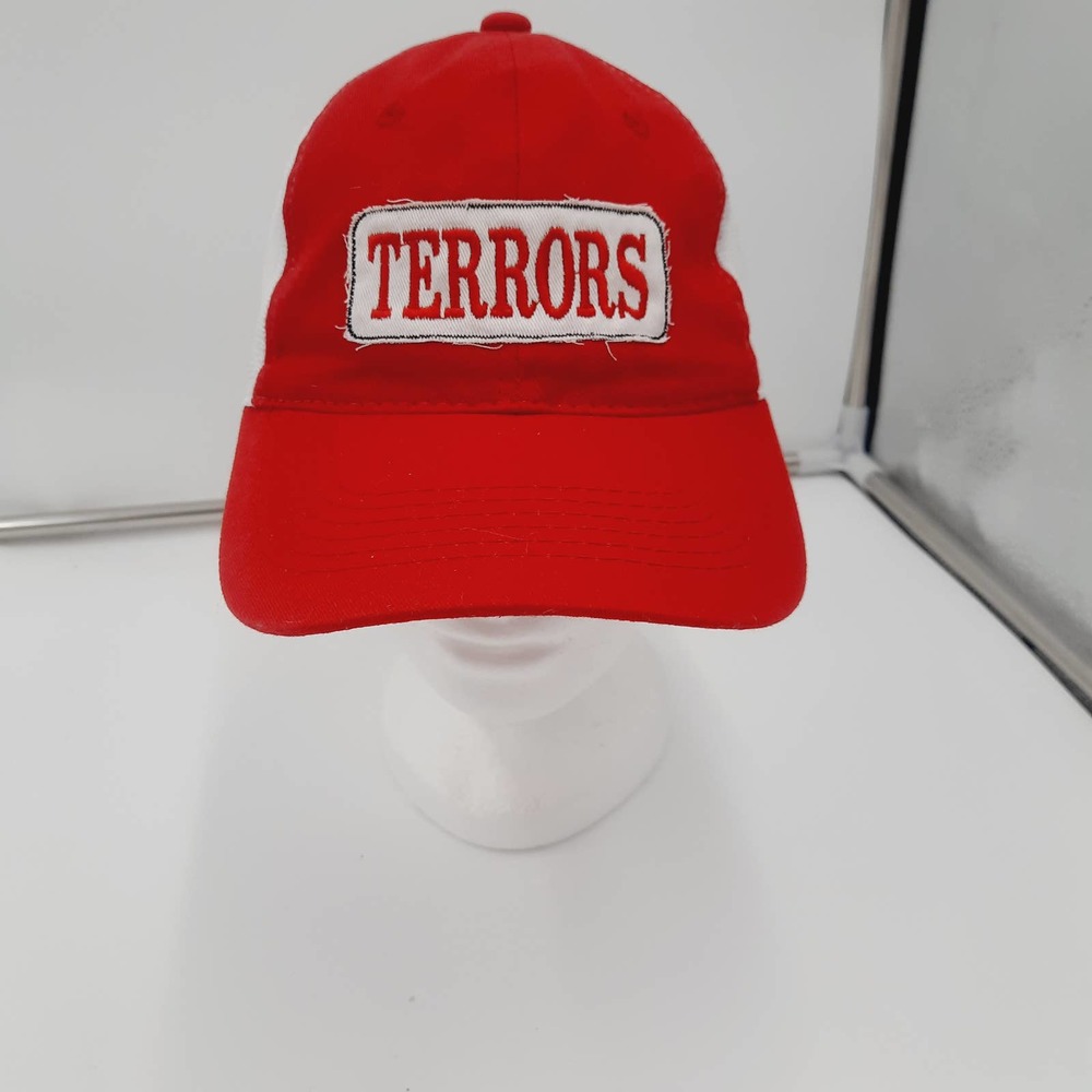 TERRORS patch Red White mesh adjustable hook loop strap trucker ball cap OSFM